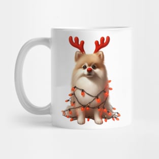 Christmas Red Nose Pomeranian Dog Mug